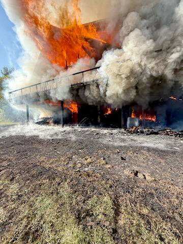 A residential structure fire in the 3900 block of Eden Valley Road completely destroyed the home and several small outbuildings. (Clallam 2 Fire Rescue)