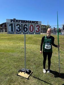 Port Angeles junior Teanna Clark broke her own school record while winning the javelin state title at the Class 2A State Track & Field Championships on Thursday at Mount Tahoma High School.