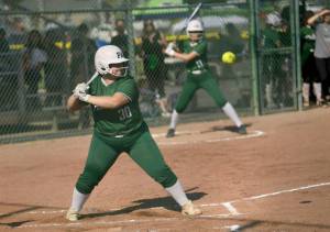 Abby Kimball bats for Port Angeles during the 2A state tournament in Selah. Kimball was named the Olympic League Offensive Player of the Year. (Daniel Rosenfield/Longview Daily News)