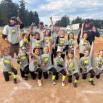 Minors Softball - Franks Auto (gray shirts) Franks Automotive won the North Olympic Baseball and Softball Minors Softball championship recently at Jim Lunt Field at Lincoln Park. Back row, from left, assistant Coach Matt French, assistant Coach Jon Thurston, head coach Jennifer Proiette, assistant Coach Tony Proiette. Middle row, left to right: Lindsey Hansen, Eliana Sandoval, Ashlynn Owens, Penelope Petersen, Violet Morris, Ellie Proiette. Front row, left to right: Zoey Boardman, Jocelyn Turner, Paislee PJ Johnson, Olive French, Samantha Roman, Layla Dalen, Holly Speed and Charlie Fultz.
