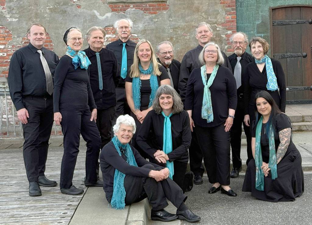 he Wild Rose Chorale presents “You’ll Be in My Heart,” Friday and Sunday at Grace Lutheran Church.
Members of the ensemble include, standing, from left, Kris Lott, Pat Rodgers, Rolf Vegdahl, Doug Rodgers, Sarah Gustner-Hewitt, Al Thompson, Chuck Helman, Lynn Nowak, Mark Schecter, JES Schumacher and in front, from left, Patricia Nerison, Leslie Lewis and Cherry Chenruk-Geelan.
Photo by Jo Tiffany