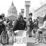 A protest photo included in the traveling exhibit “Patient No More: People with Disabilities Securing Civil Rights,” on display at the Jefferson County Historical Society on Thursday.