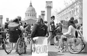 A protest photo included in the traveling exhibit “Patient No More: People with Disabilities Securing Civil Rights,” on display at the Jefferson County Historical Society on Thursday.