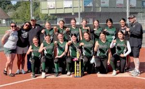 The Port Angeles Illusion fastpitch softball team won the 14U C state championship Sunday by beating the Bonney Lake Firecrackers 13-3 in the title game. From left, top row, are Jenessa Balch, assistant coach Leeah Faris, coach Warren Stevens, Teyah Elofson, Riley Nichols, Brooklyn Rondeau, Misty McNeely, McKenna Cox, Sophia Calderon, Britney Rowland and Greg Faris. From left bottom row, are Ayla Balch, Kylin Weitz, Alexia Fuller, Mattie Messenger, Tyann Connary, Kailyn Crowder and Pearl Salazar.