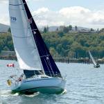 Photo by Karen ODonnell Hands Across the Water International Yacht Race participants finish the Victoria-to-Port Angeles portion of the race in Port Angeles Harbor last Saturday.