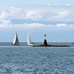 Photo by Melissa Mathews
Hands Across the Water International Yacht Race participants begin the Victoria-to-Port Angeles portion of the race from the Canadian side at Oak Bay last Saturday.