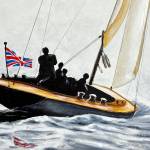 Gary Rainwaters oil painting, British Boat, will be on display at Gallery 9 during the First Saturday Art Walk and throughout July.