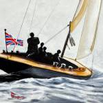 Gary Rainwaters oil painting, British Boat, will be on display at Gallery 9 during the First Saturday Art Walk and throughout July.