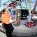 KEITH THORPE/PENINSULA DAILY NEWS
Oceanographer Mallory Ringham makes adjustments on a carbon dioxide sensor that will be deployed in Port Angeles Harbor.
