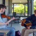 Violinist Kristian Bugge plays traditional Danish folk songs with Fiddle Tunes found Bertram Levy, July 2. (ELIJAH SUSSMAN/PENINSULA DAILY NEWS)