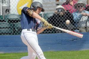 KEITH THORPE/PENINSULA DAILY NEWS
Wilder Junior's Hunter Tennell bats against Kingston on Saturday in Port Angeles.