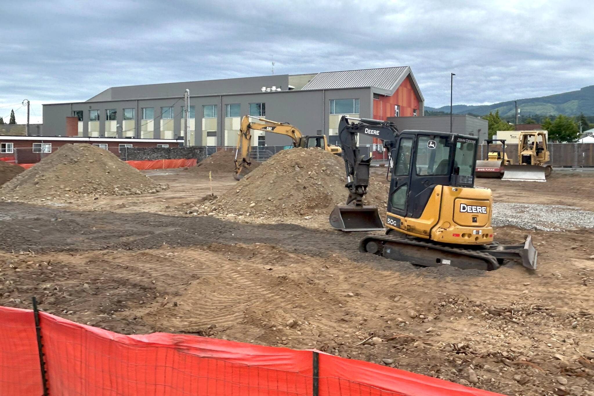 A new parking lot next to the Sequim Civic Center will be completed by the end of the summer, according to Sequim city staff. The city purchased three lots adjacent to the center in June 2022 to convert the properties into a parking lot. The lots also were known for common calls to 911. (Matthew Nash/Olympic Peninsula News Group)