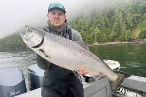 Enumclaw's Ryan Voight caught this large hatchery chinook while fishing out of Van Riper's Resort in Sekiu.