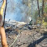 Firefighters from multiple agencies worked to contain the Belgian Fire in Brinnon on Tuesday and Wednesday. (East Jefferson Fire Rescue)