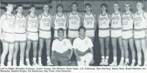 The 1988 Sequim High School basketball team. Coach Rick Kaps and player Ryan Kaps were inducted in the first Sequim HOF class, while Derrin Doty, also a member of the team, will be inducted in September as an individual.