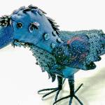 Pat Herkals three-dimensional fabric birds will be featured at the Port Townsend Gallery during August.