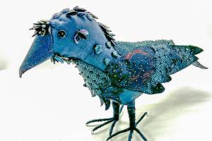 Pat Herkals three-dimensional fabric birds will be featured at the Port Townsend Gallery during August.
