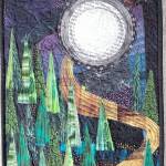Terri Wolfs art quilt, Moon over Mountains, will be part of the Fiber on the Strait exhibit in the Laura Cooksey Gallery at Field Arts & Events Hall.
