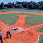 Wilder Senior's Colton Romero slides home after coming all the way around from first base on a Braydan White triple at the Babe Ruth 18U World Series in Ocala, Fla., on Saturday. Wilder Senior beat a team from Australia 16-1. (Gamerchanger)