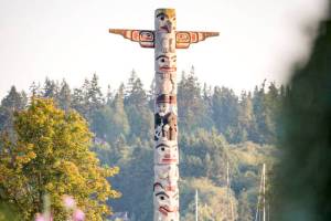 The Burner Point totem pole will be rededicated during a ceremony on Sunday.