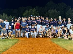 The Wilder Baseball Club family poses for a group photo Thursday night at The Babe Ruth 18U World Series at the Marion County Sportsplex in Ocala, Fla. Wilder Senior went 4-2 at the tournament a week after advancing to the American Legion state championship.