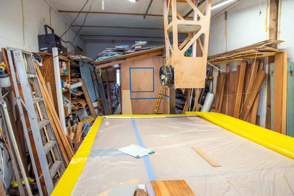 Gary Youngs backyard workshop is on the west side of Sequim. Although he intends to return to Hawaii, his plan is to spend his summers here. (Emily Matthiessen/Olympic Peninsula News Group)