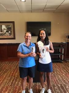 The Cedars at Dungeness Womens Golf Association held its club championship this week with Jane Peoples, right, earning the low gross title and Jodi Stone taking the low net championship.