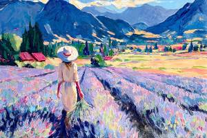 Jandi Smalls painting, Lavender Fields Forever, will be part of the Northwest Elements exhibit at the Sequim Civic Center.