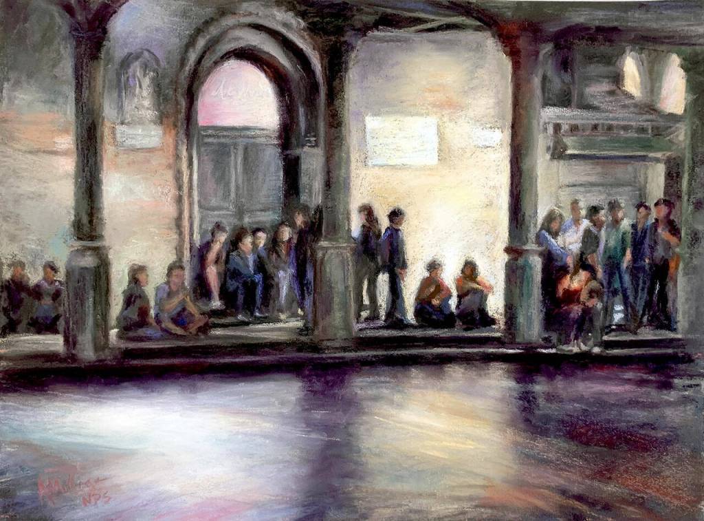 The Wait by A. Milligan is part of the Chiaroscuro exhibit in the main gallery at the A. Milligan Art Studio & Gallery.