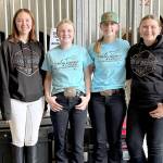 Photo by Katie Newton
Neon Riders 4-H Senior division riders who did well last weekend at the Washington State Fair were Katelynn Sharpe, left, Kenzi winters, Elise Sirguy and Paisley Morris. Not pictured is Showstoppers 4-H Brooklyn Glavin. Riders at that fair must first qualify by being a top winner in their event at the Clallam County Fair.