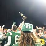 The Port Angeles Roughriders celebrate their 27-14 win over the Sequim Wolves Friday night at Civic Field in Port Angeles. More details online to come on the game. (Pierre LaBossiere/Peninsula Daily News)