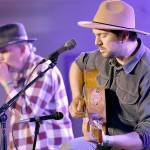 David Jacobs-Strain of Eugene, Ore., right, and Bob Beach of Pittsburgh, Pa.,perform on the Main Stage at the 2024 Juan de Fuca Festival of the Arts. (Keith Thorpe/Peninsula Daily News)