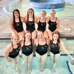 Port Angeles Swim & Dive
Midway through the fall girls swim and dive season, eight Port Angeles Roughriders have achieved 
district-qualifying times in their various events and relays. Back row, from left, are Amayah Nelson, Lucy Townsend, Ellie Karjalainen and Anaya Tejeda. Bottom row, from left, are Mia Francis, Lynzee Reid, Lizzy Shaw and Chloe Kay-Sanders.