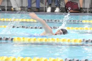 Matthew Nash/Olympic Peninsula News Group Sequims Holland Sol competes in the 500-yard freestyle during an Olympic League swim & dive meet against North Kitsap at the Sequim YMCA on Wednesday.
Matthew Nash/Olympic Peninsula News Group 
Sequims Holland Sol competes in the 500-yard freestyle during an Olympic League swim and dive meet against North Kitsap at the Sequim YMCA on Wednesday.
