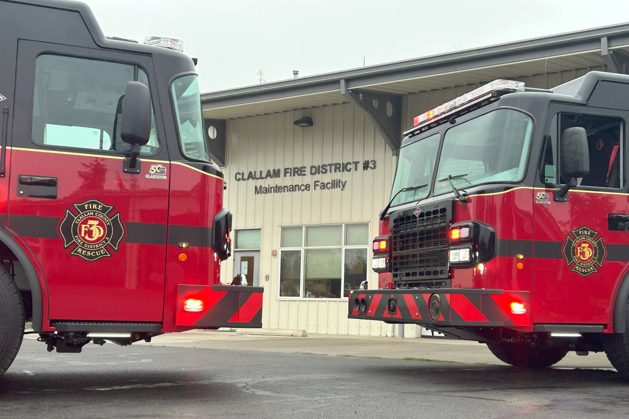 Two new fire engines will go into daily use in Sequim and Carlsborg for Clallam County Fire District 3 in early November. A third new fire engine will arrive in early 2026 for Blyns fire station. (Matthew Nash/Olympic Peninsula News Group)