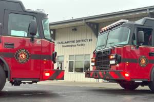 Two new fire engines will go into daily use in Sequim and Carlsborg for Clallam County Fire District 3 in early November. A third new fire engine will arrive in early 2026 for Blyns fire station. (Matthew Nash/Olympic Peninsula News Group)