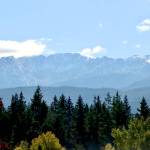 Klahhane Ridge, as seen from Port Angeles, had a good dusting of snow on Monday. Fall temperatures on the Peninsula were expected to be in the mid-50s this week while overnight lows were expected to dip into the upper 30s. (Dave Logan/for Peninsula Daily News)