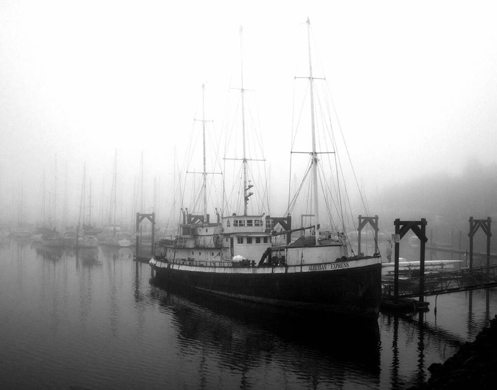 Aleutian Express in Winter, a photograph by Steve Jones, will be part of the exhibit Black and White, which will be on display in the Karen Kuznek-Reese Gallery at the Sequim Civic Center through Jan. 21.