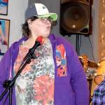 Bonny Cates, portraying Big Mama Thornton, sings during rehearsal flanked by Boneita Smith and Patty Davis.