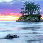 Becky Stinnetts painting Salt Creek Sunset will be part of the Small Works exhibit at Harbor Art Gallery throughout November.