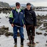 My Heart Is Good co-authors Ron Charles, left, and Josh Wisniewski, on the shore west of Port Angeles near Deep Creek, will discuss their new book at three public events. (Empty Bowl Press)