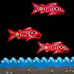 Celeste Dybecks Return of the Salmon will be part of the Under the Surface of the Salish Sea fiber arts exhibit at the Port Townsend Marine Science Centers gallery.