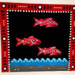 Celeste Dybecks Return of the Salmon will be part of the Under the Surface of the Salish Sea fiber arts exhibit at the Port Townsend Marine Science Centers gallery.