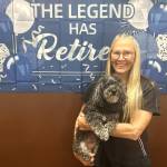 Jackie Anderson, with Jax, has retired as officer manager for Sequim Animal Hospital after 32 years with the business. I love the animals, but I love my clients because they love their animals in the good times and the bad times, she said. Im going to miss the people. (Matthew Nash/Olympic Peninsula News Group)