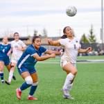 Peninsula College forward ISIS-Jade Bryant (8), was named the North Region MVP in womens soccer.