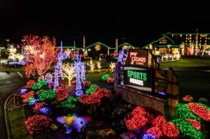 Every holiday season, crews string colorful Christmas lights on every shrub and tree at 7 Cedars and other Jamestown SKlallam Tribe properties. (Patrick Walker/Olympic Peninsula News Group file)