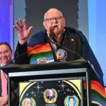 W. Ron Allen, Jamestown SKlallam Tribe chairman and CEO, speaks at the National Native American Hall of Fame induction ceremony in Oklahoma City on Nov. 1. (Mike Dashiell/Jamestown SKlallam Tribe)