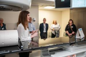 Dr. Sabrina Prime speaks to local donors about the new Linear Accelerator at Jefferson Healthcares Radiation Oncology Clinic. Sarah Wright Aubin Photo