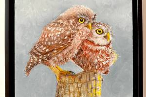 Ill Tell You a Secret by Rose Guastella is among the avian tributes in Small Expressions, on view through Jan. 5 at Northwind Arts Jeanette Best Gallery in Port Townsend. (Rose Guastella)