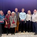 From left, Chimacum School Board directors Tami Robocker, Dr. Kristina Mayer, Kathryn Lanka, Superintendent, Dr. Scott Mauk, Student Director Ethan Perovich, Student Director Emily Liske and Board director Mike Aman. Roxanne Hudson is not pictured.